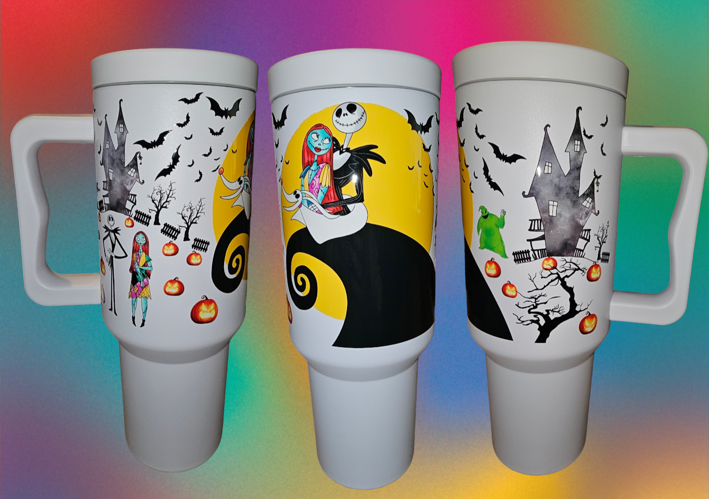 40 oz White Nightmare before Christmas Tumbler